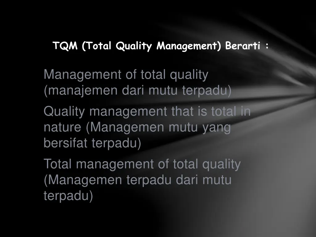 tqm total quality management berarti