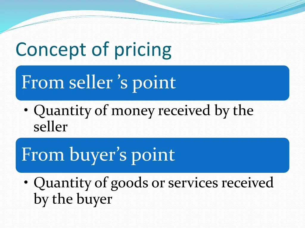 concept of pricing 1