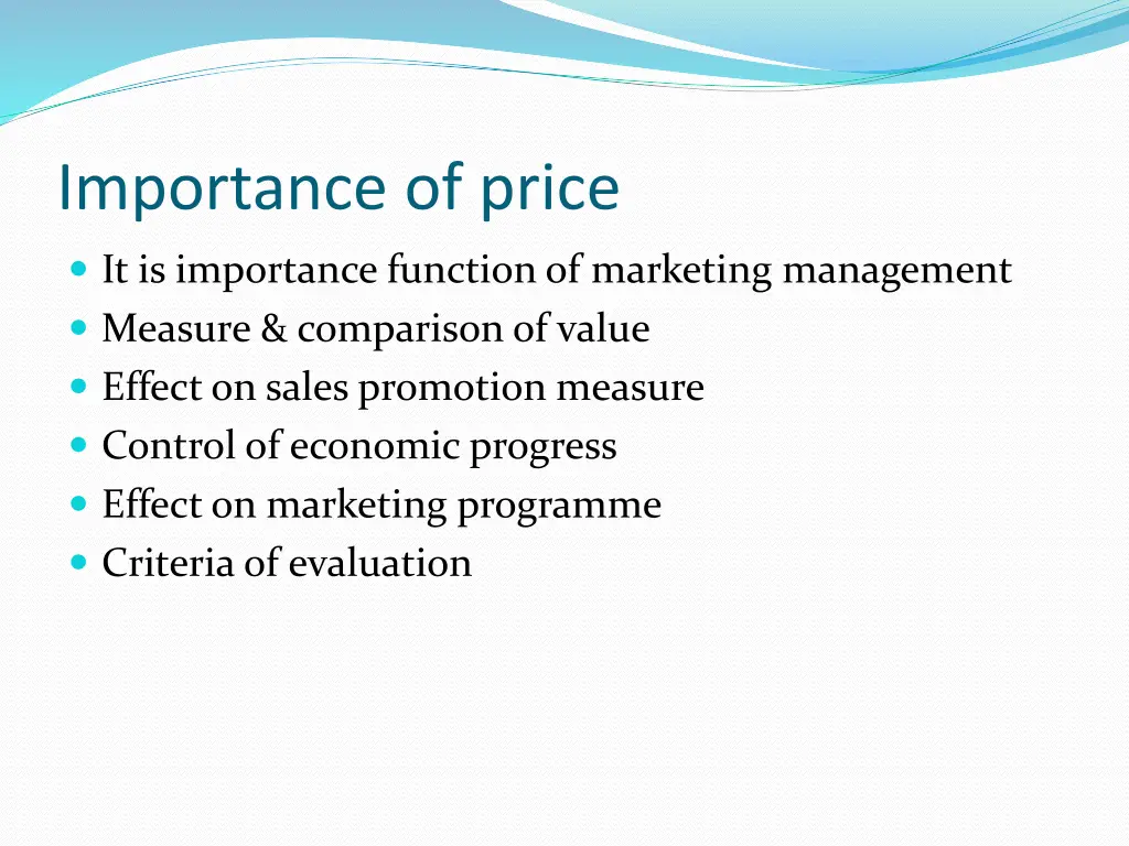importance of price