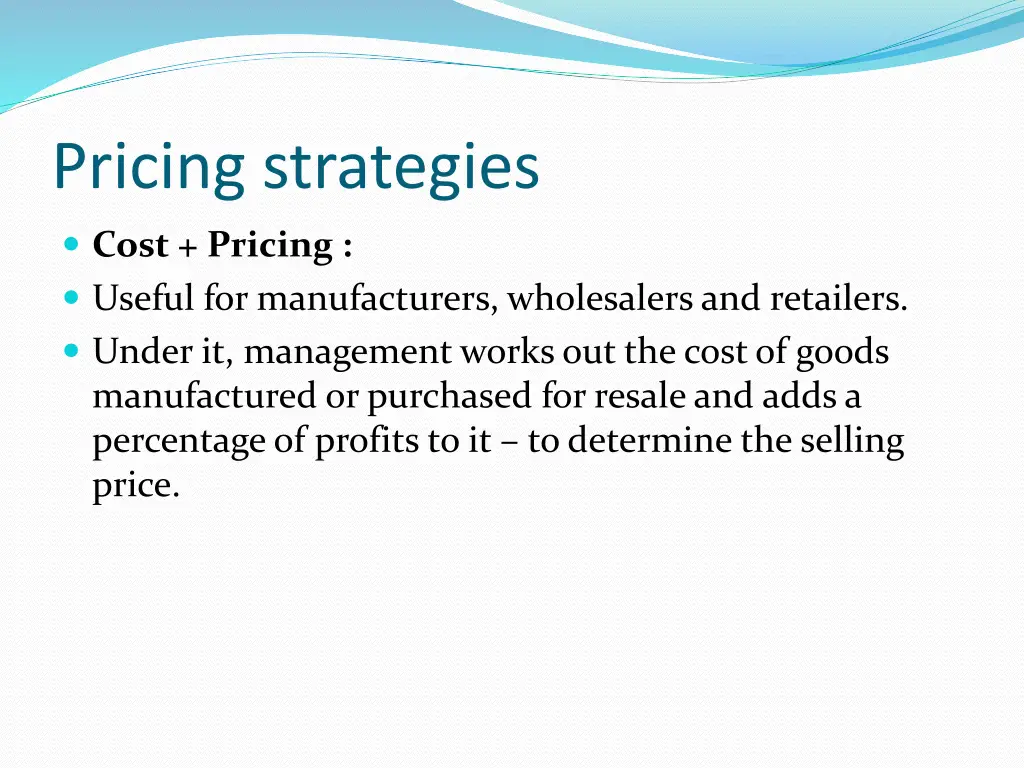 pricing strategies