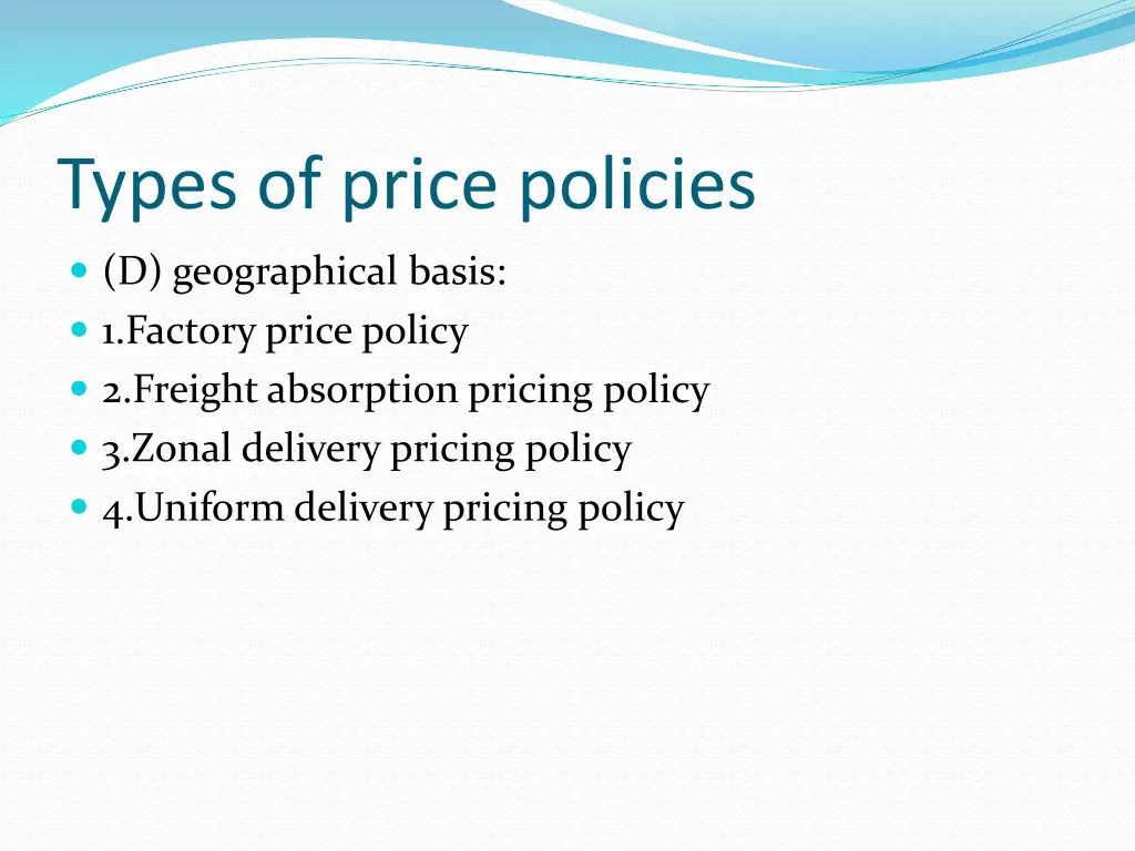 types of price policies 3