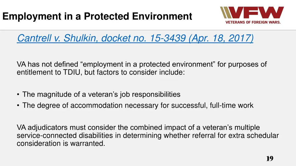 employment in a protected environment 1