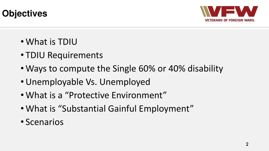 objectives