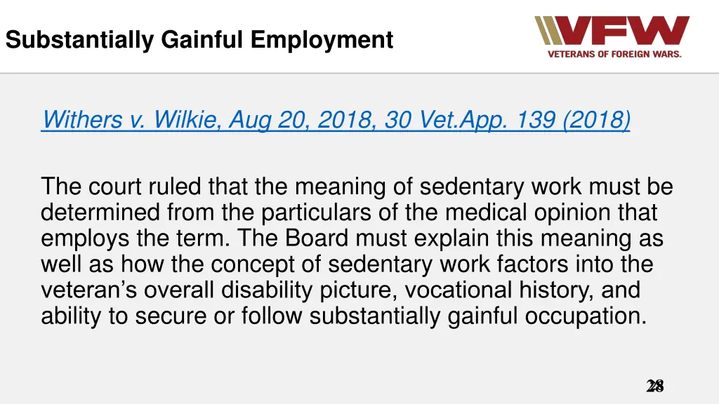 substantially gainful employment 1