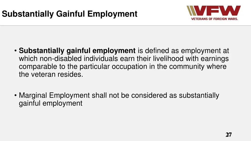 substantially gainful employment