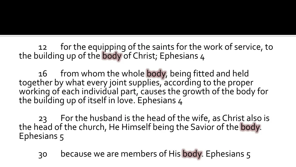 for the equipping of the saints for the work