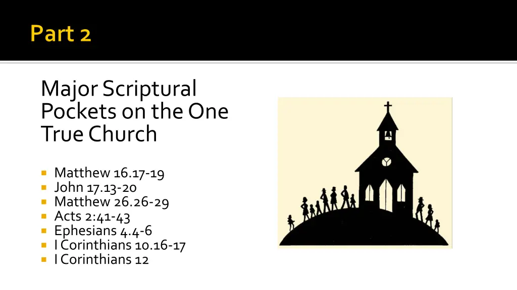 major scriptural pockets on the one true church