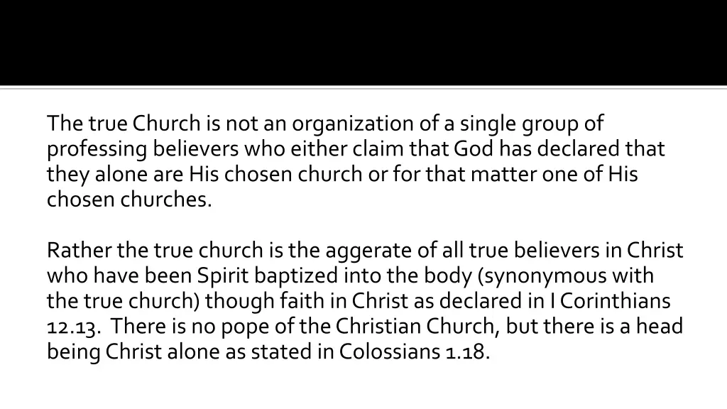 the true church is not an organization