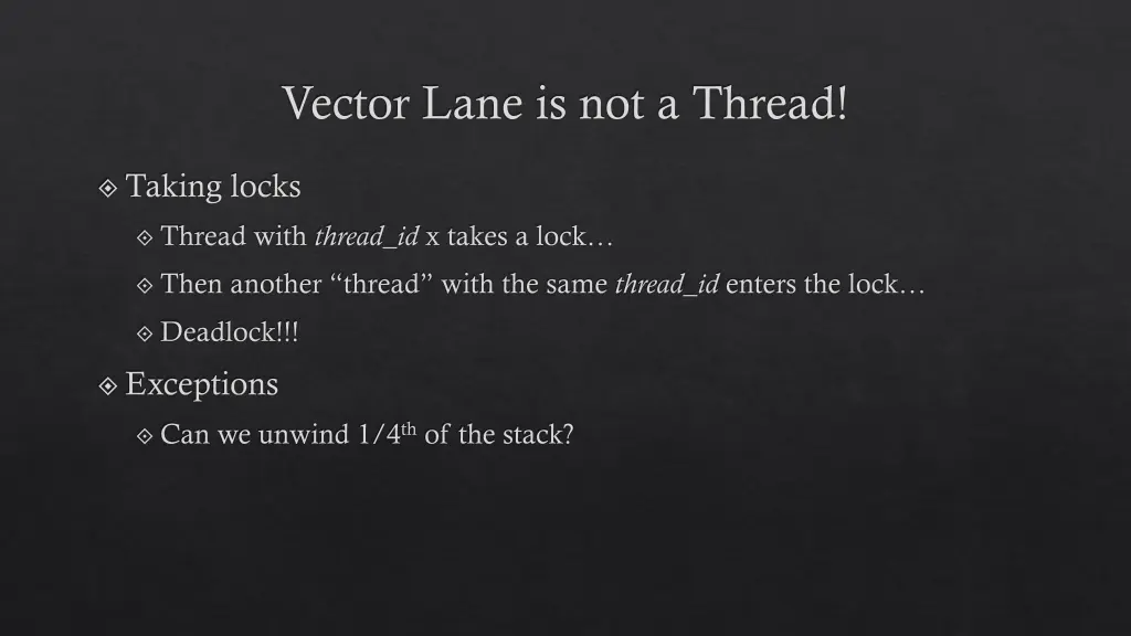 vector lane is not a thread