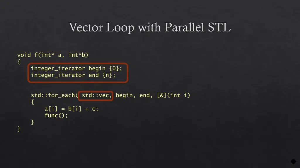 vector loop with parallel stl