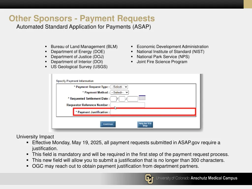 other sponsors payment requests automated
