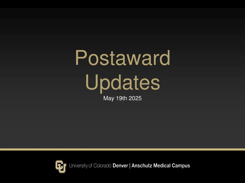 postaward updates may 19th 2025