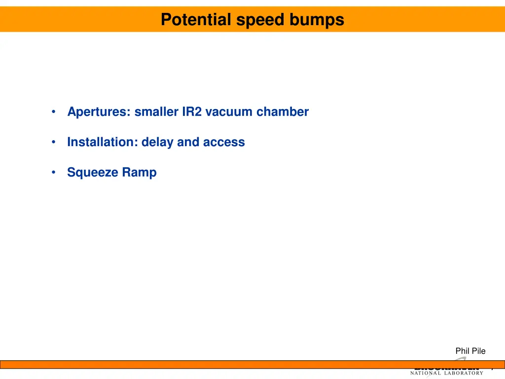 potential speed bumps
