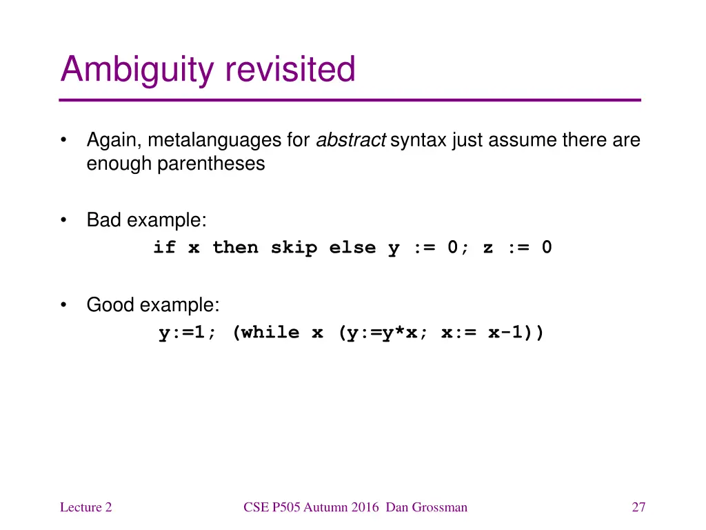 ambiguity revisited