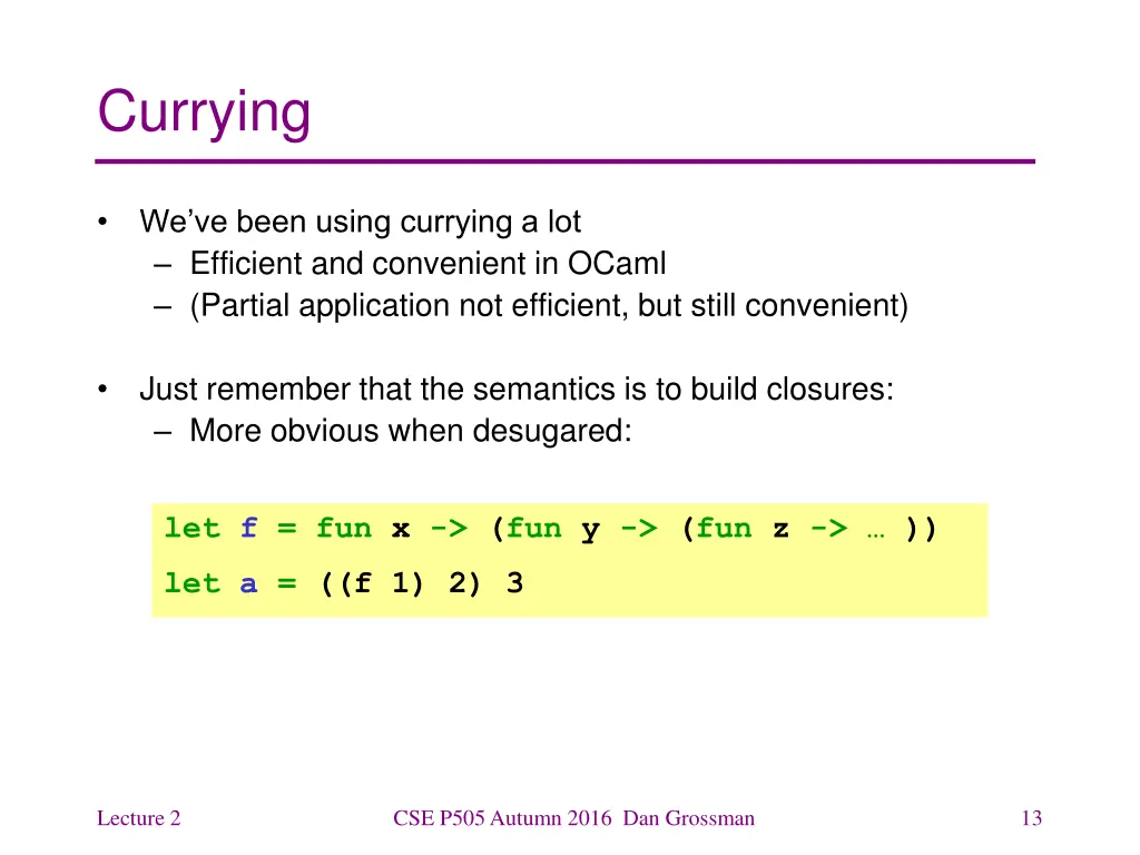 currying