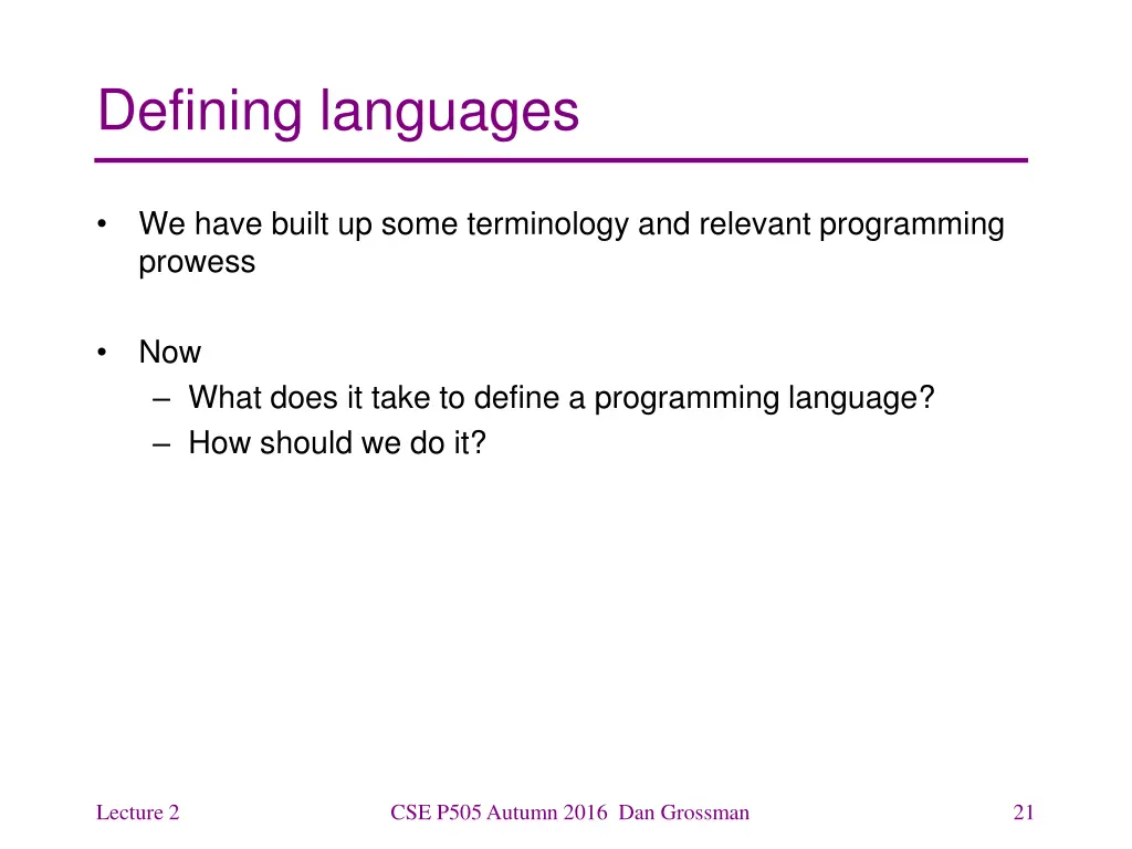 defining languages