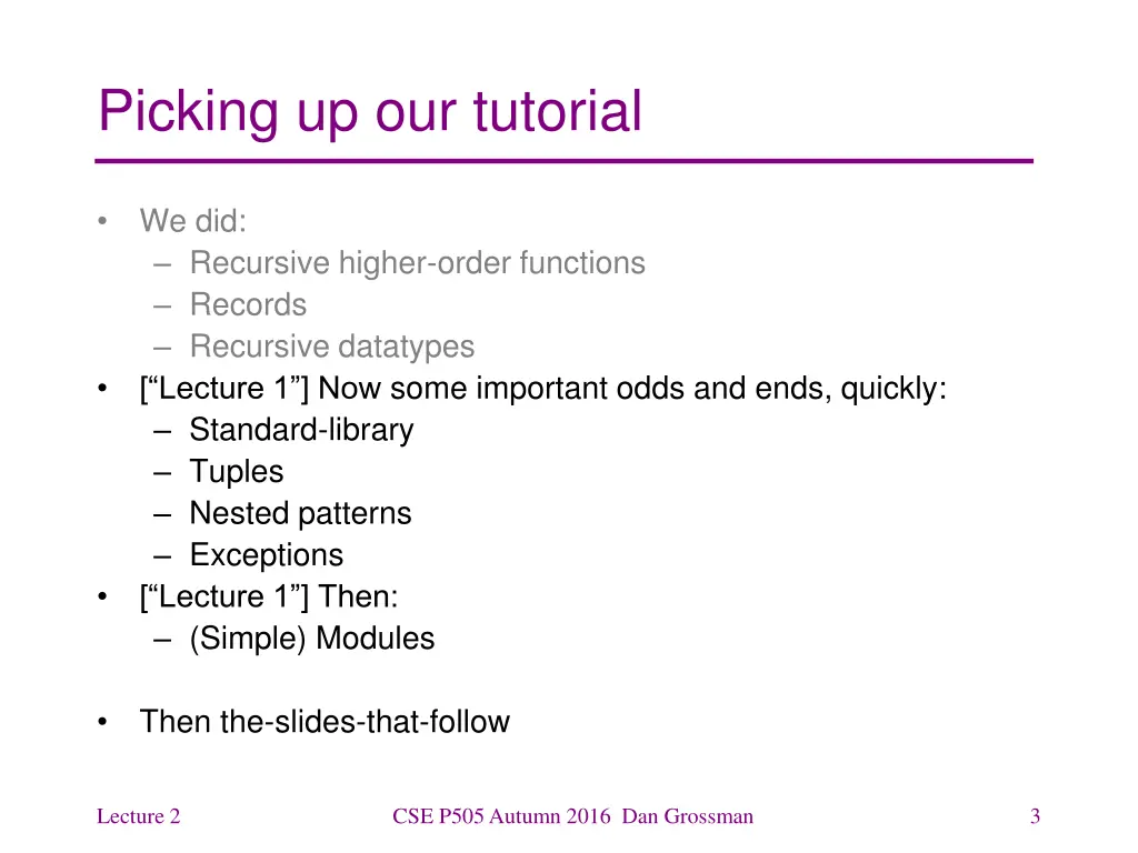 picking up our tutorial