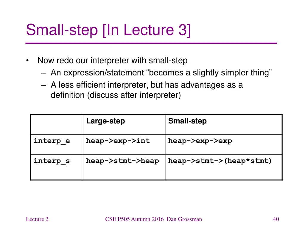 small step in lecture 3