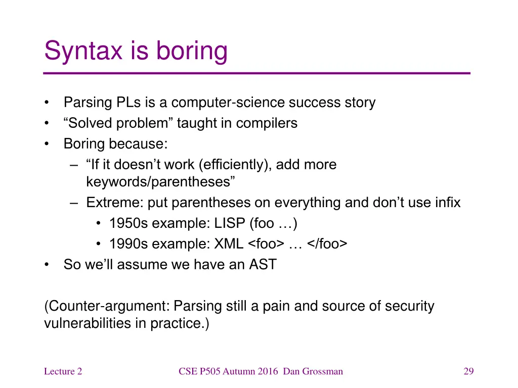 syntax is boring