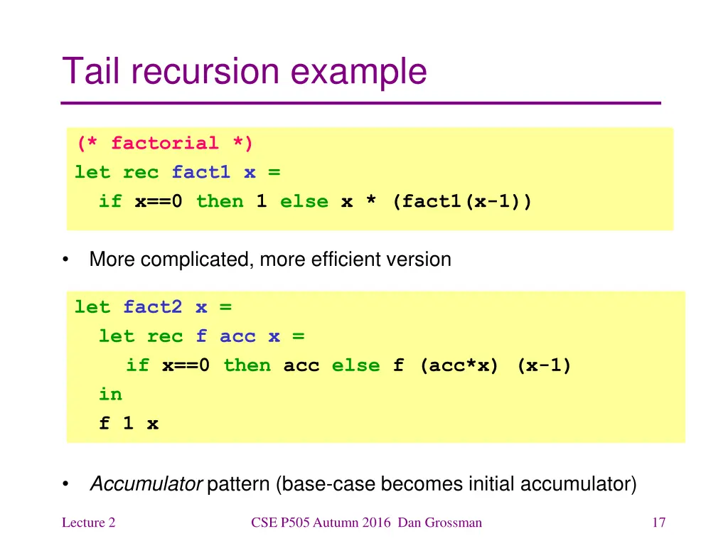 tail recursion example