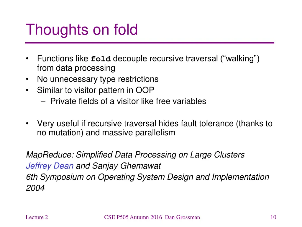 thoughts on fold