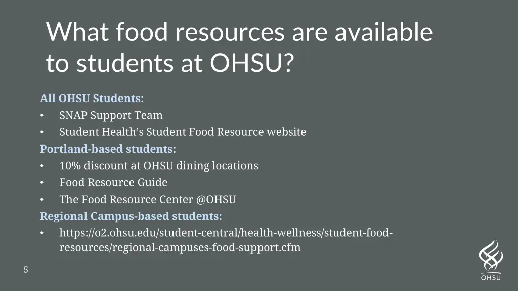 what food resources are available to students