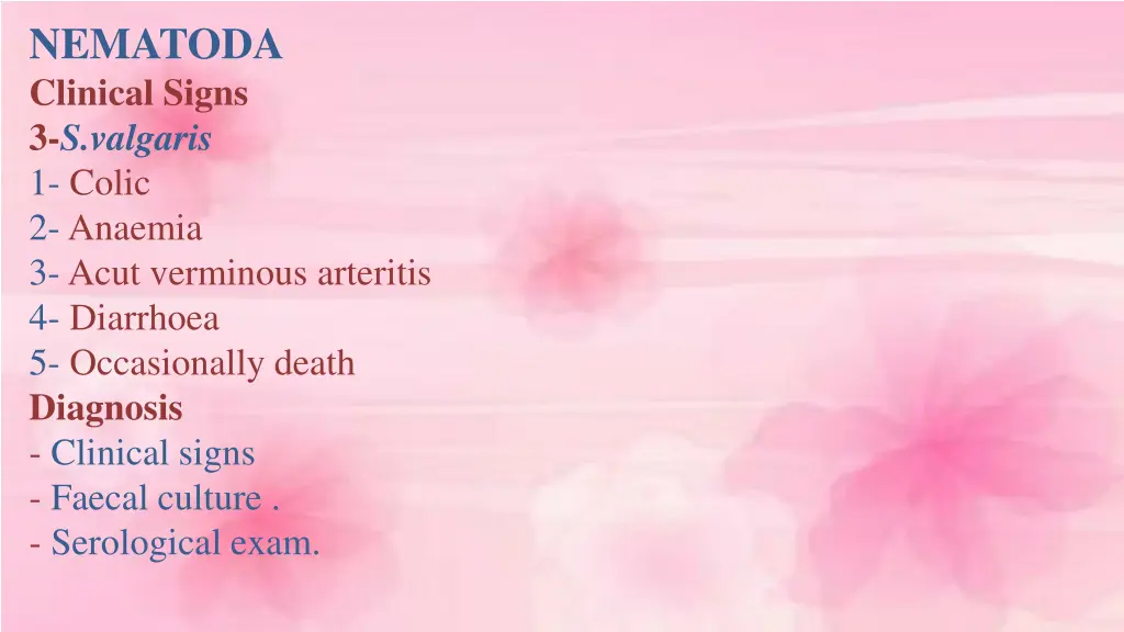 nematoda clinical signs 3 s valgaris 1 colic