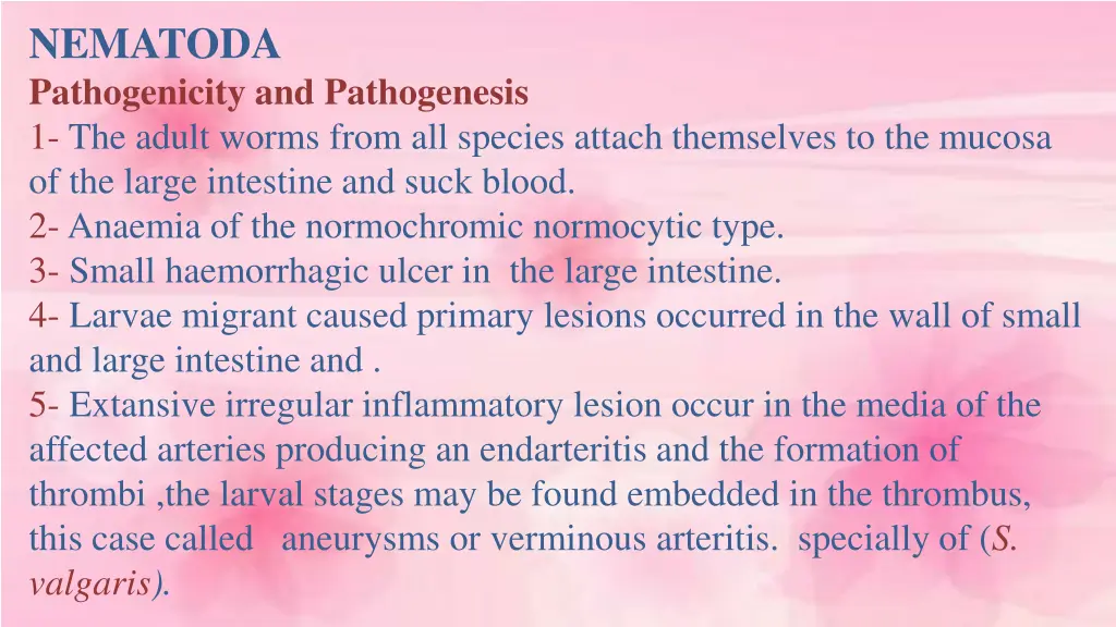 nematoda pathogenicity and pathogenesis