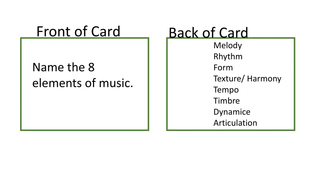 front of card 11