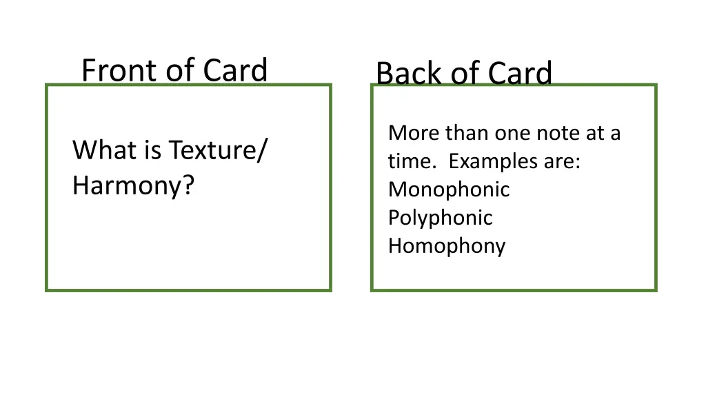 front of card 15