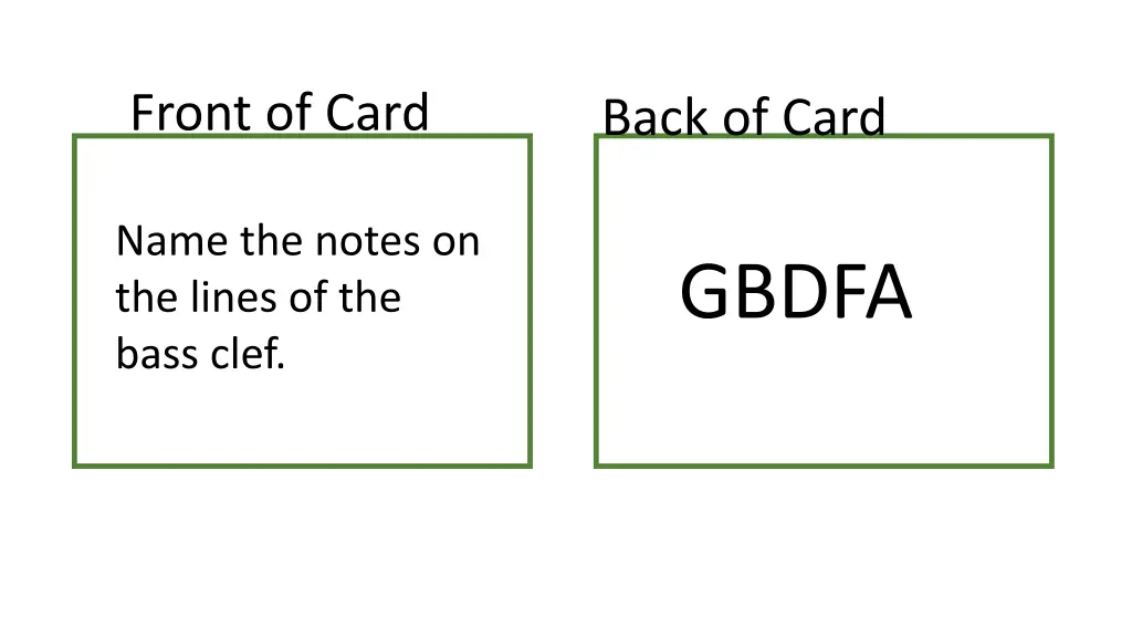 front of card 2