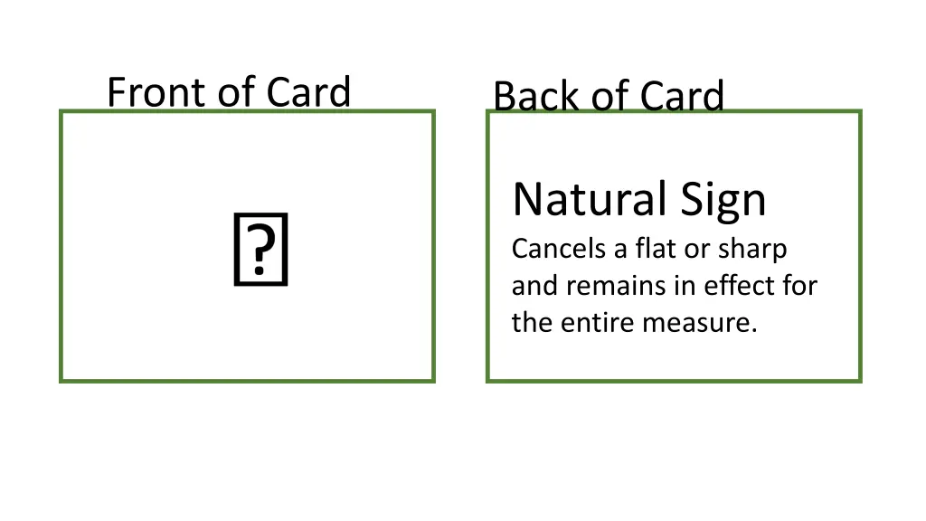 front of card 24