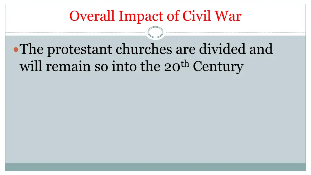 overall impact of civil war
