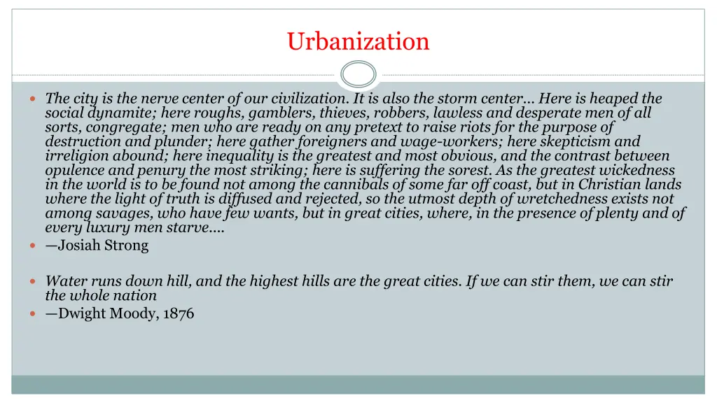 urbanization