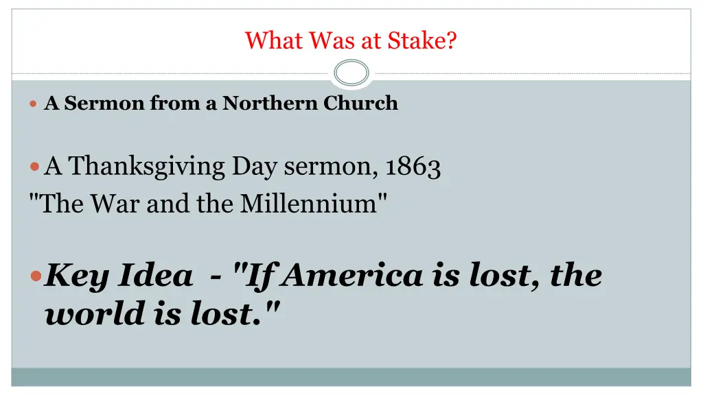 what was at stake