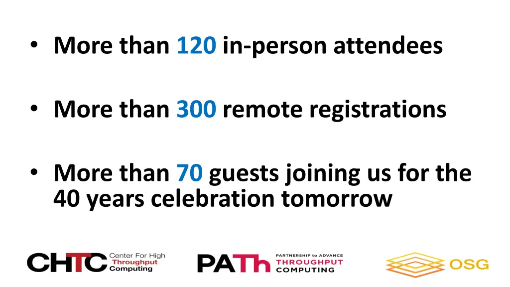 more than 120 in person attendees