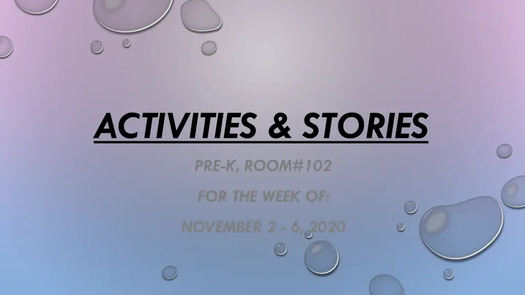 activities stories