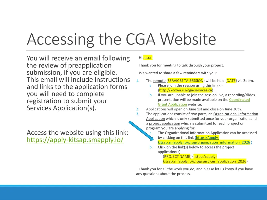 accessing the cga website