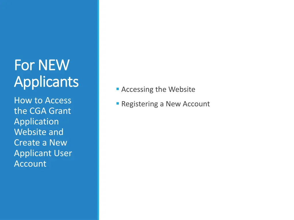 for new for new applicants applicants