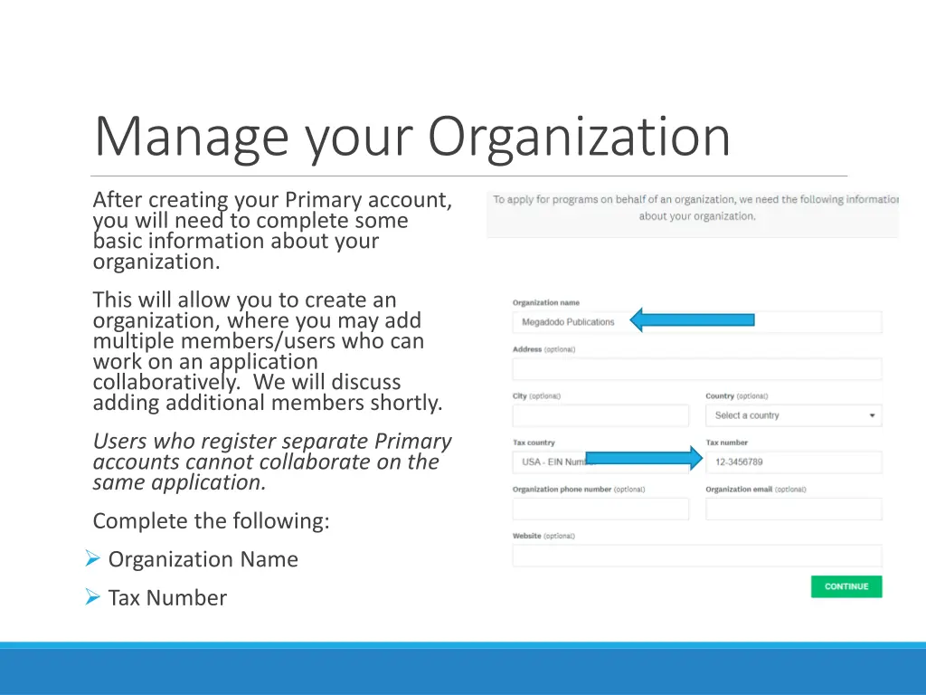 manage your organization