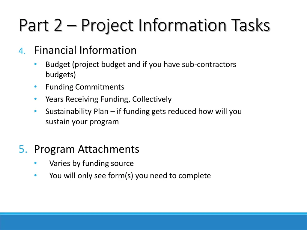 part 2 project information tasks 2