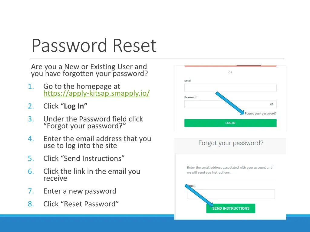 password reset