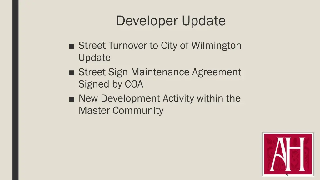 developer update