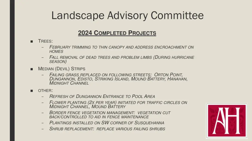 landscape advisory committee