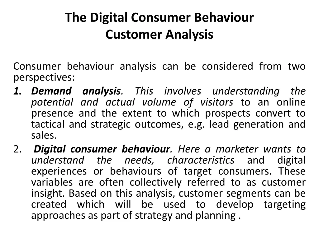 the digital consumer behaviour customer analysis 1