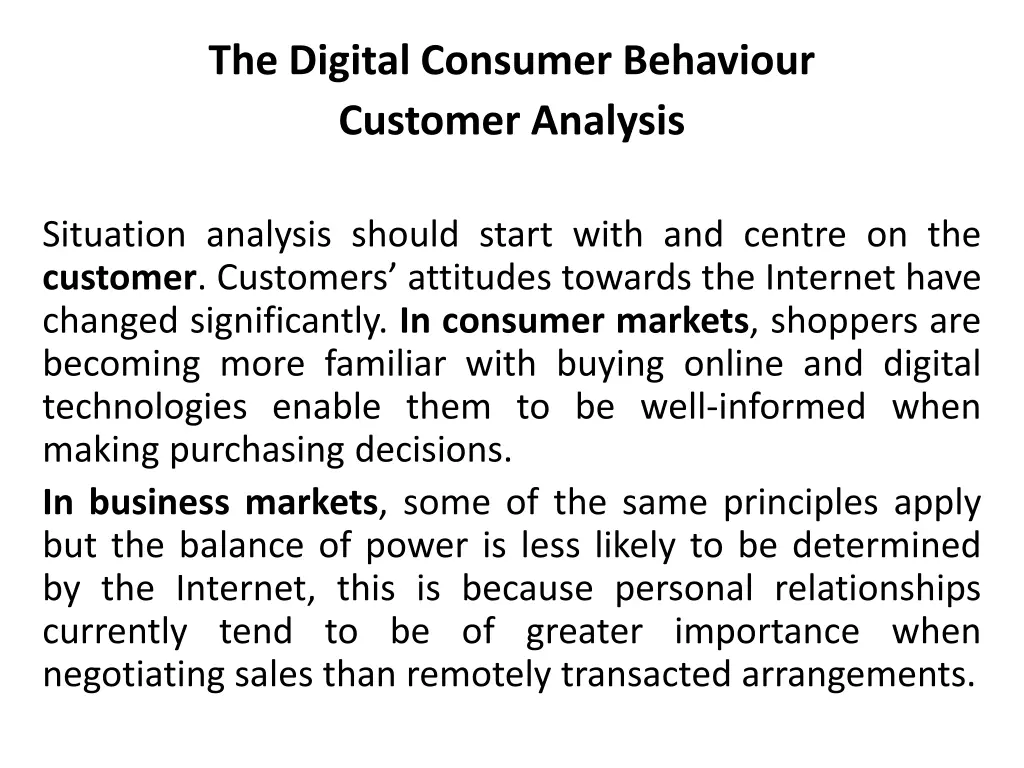 the digital consumer behaviour customer analysis