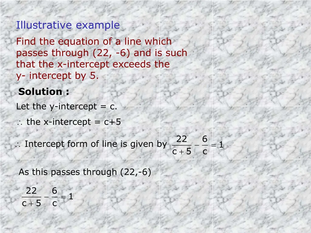 illustrative example find the equation of a line 1