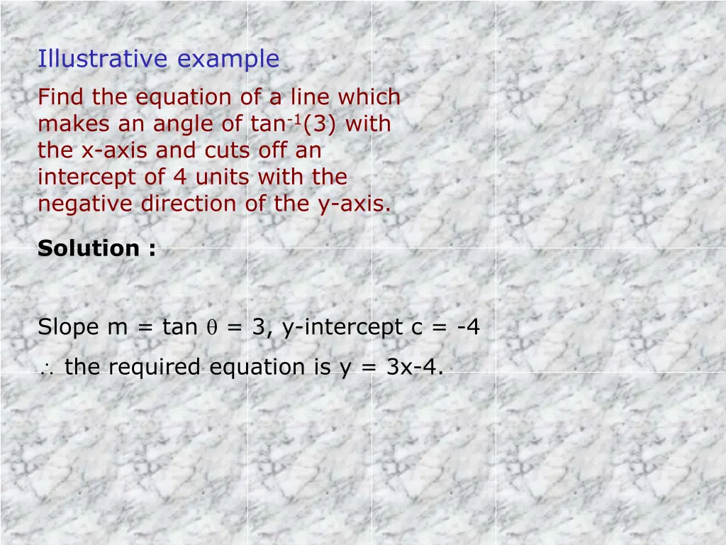 illustrative example find the equation of a line