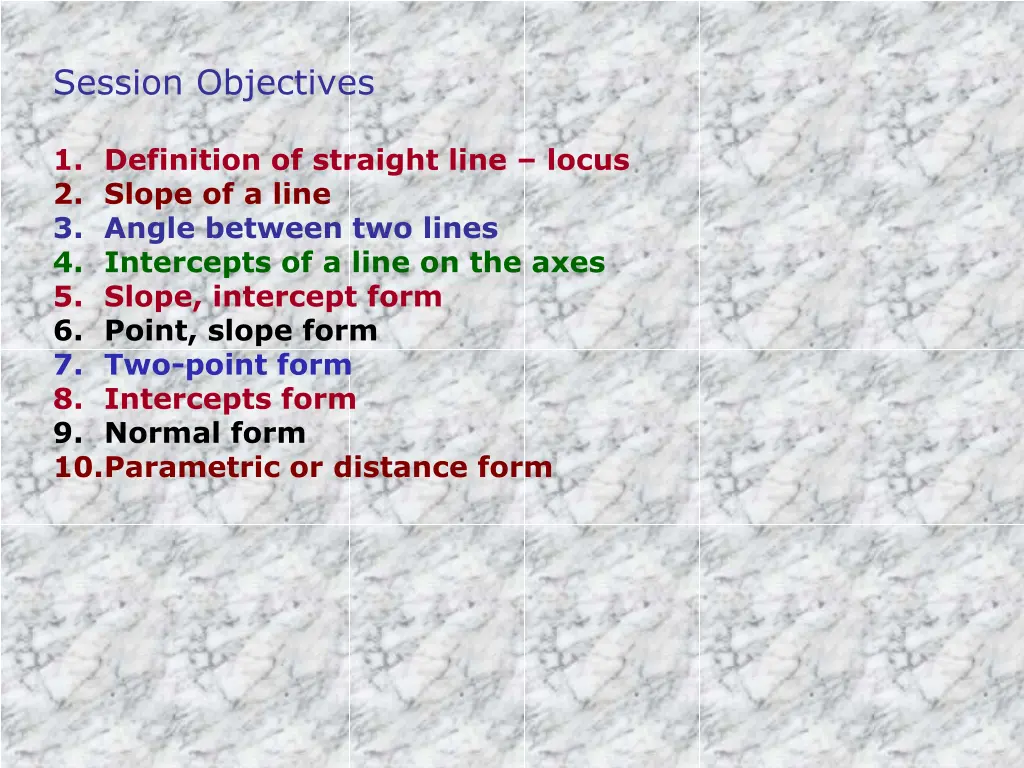 session objectives 1