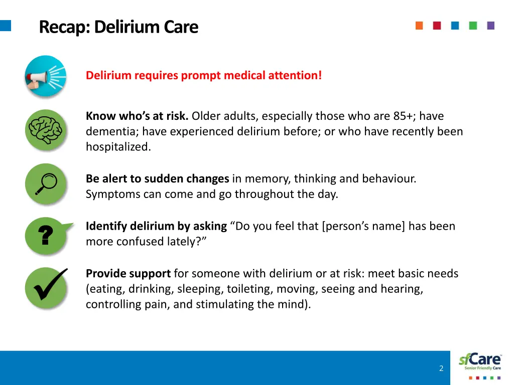 recap delirium care
